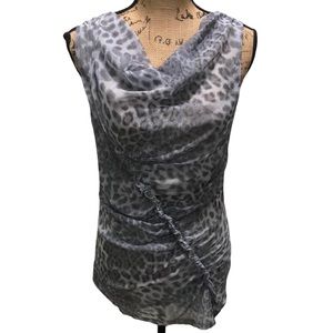 {New York & Co} NWT Cheetah Type Print Cowl Neck Sleeveless Blouse